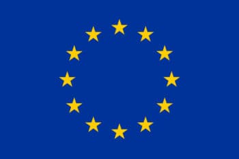 Flag European Union in blue with yellow starts