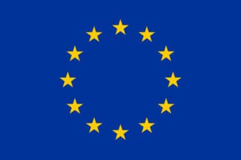 Flag European Union in blue with yellow starts
